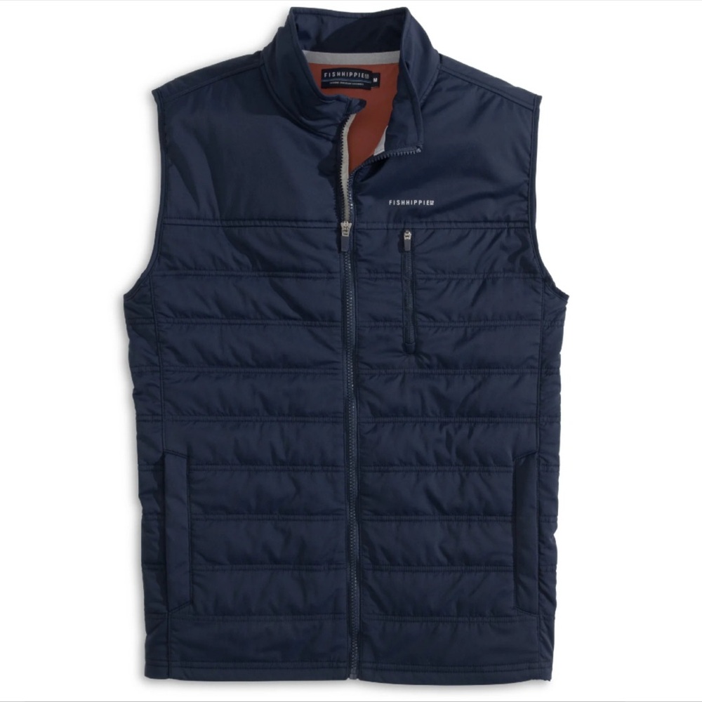 Fish Hippie Men's Navy Brooker Quilted Vest